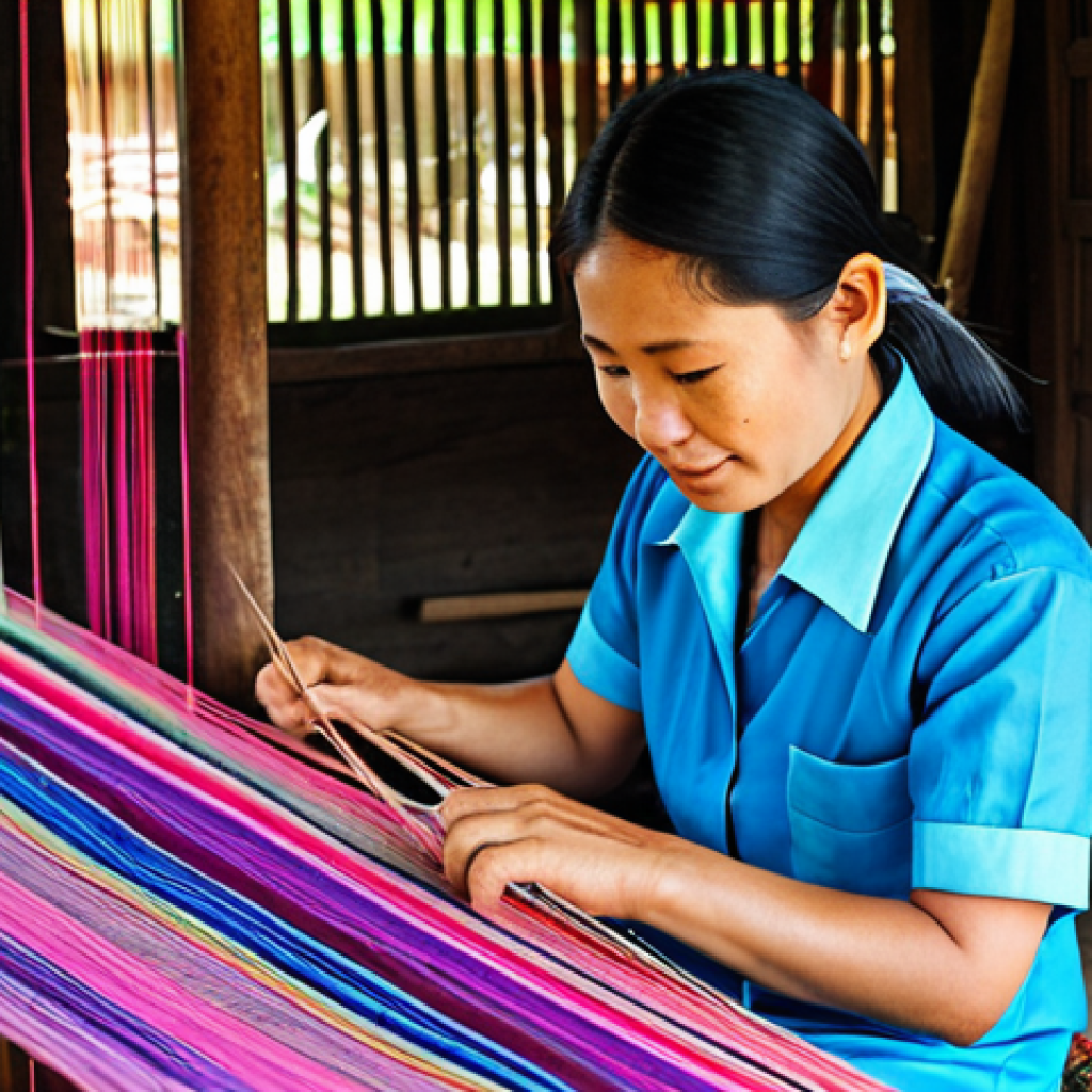 Chiang Rai Artisan**

"A professional artisan in Chiang Rai, Thailand, demonstrating silk weaving techniques in a traditional village setting, fully clothed in modest clothing, surrounded by colorful fabrics, appropriate attire, safe for work, perfect anatomy, correct proportions, family-friendly, professional photography, high quality."

**
