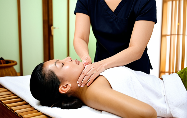 **

"A woman receiving a Thai massage in a tranquil spa setting, fully clothed in loose, comfortable clothing, safe for work, appropriate content. Focus on the therapist's hands applying pressure on the Sen lines. Background includes soft lighting, natural wood accents, and herbal aromatherapy diffusers. Perfect anatomy, natural pose, well-formed hands, proper finger count, modest clothing, professional, family-friendly."

**
