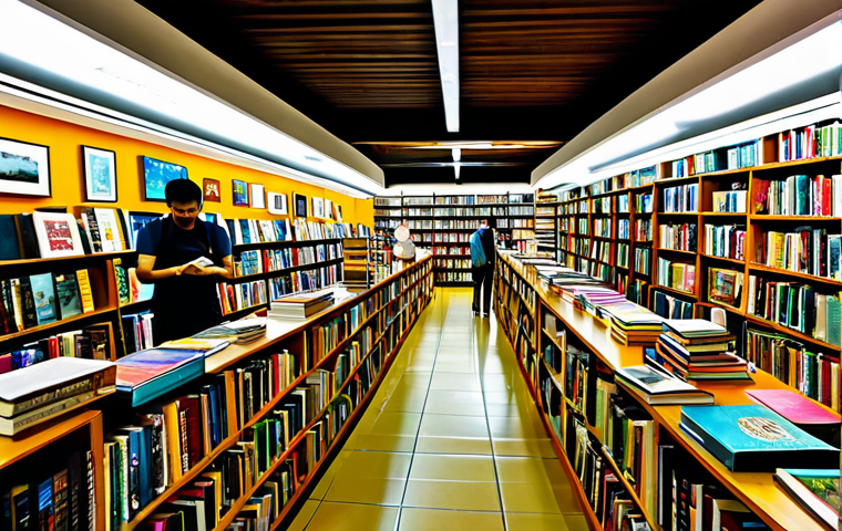 태국의 현대 문학 발전 - Independent Bookstore**
"A vibrant independent bookstore in Bangkok, filled with people browsing sh...