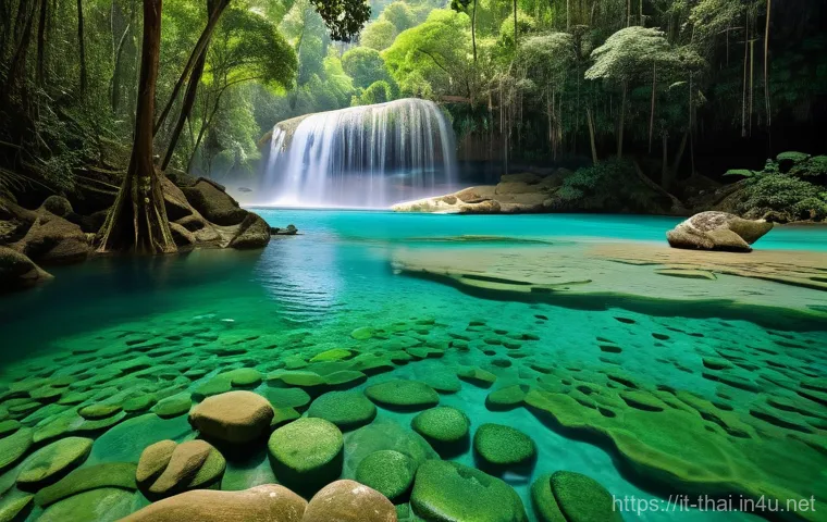 태국 국립 공원 소개 - **Prompt 1: Lush Thai Jungle Encounter in Khao Yai**
    "A wide-angle, realistic photograph capturi...