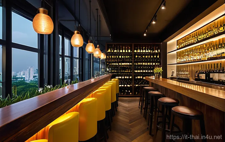 태국의 와인 문화 - Prompt 1: A Vibrant Thai Wine Bar Experience**