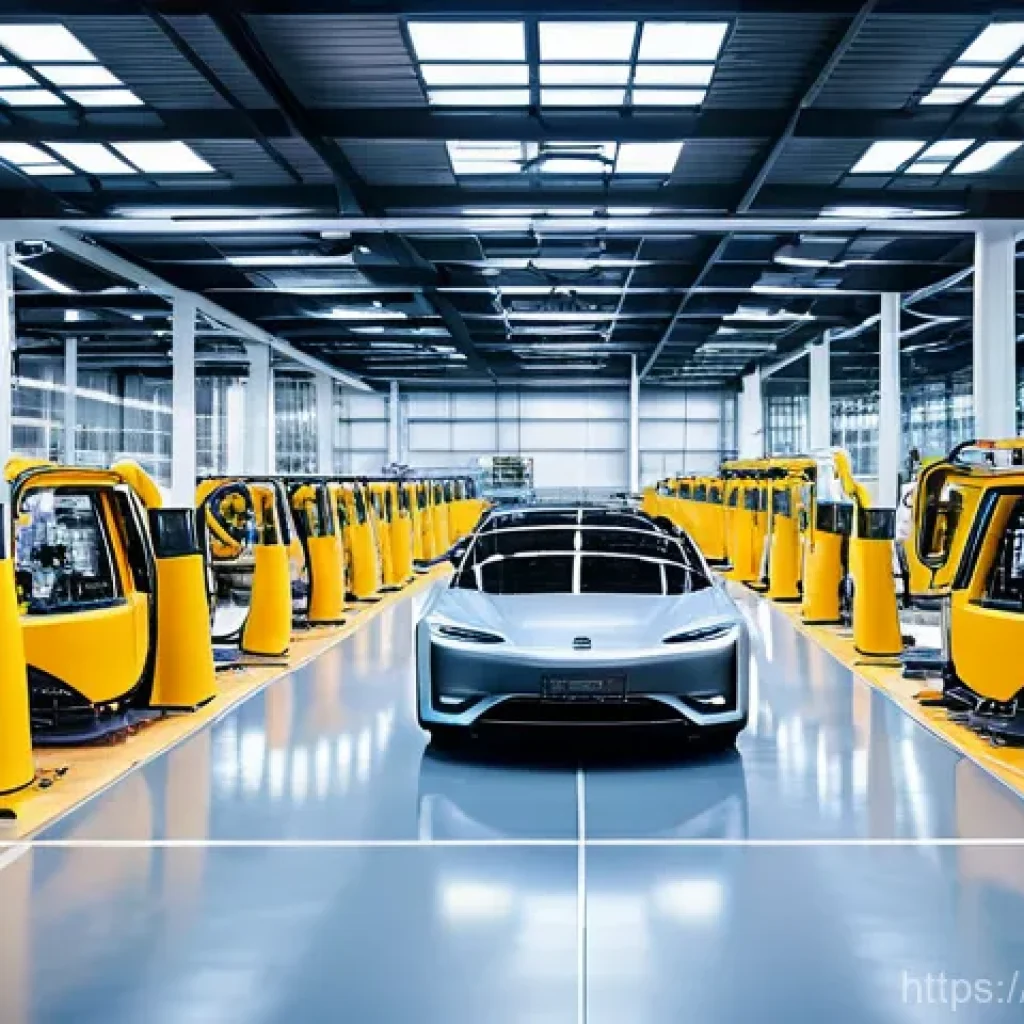 태국의 산업 박람회 - **A futuristic, brightly lit manufacturing facility in Thailand, showcasing the nation's industrial ...