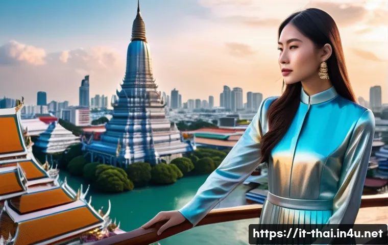 태국에서 열리는 국제 세미나 - **Prompt 1: Thailand's Digital Bloom**
"A vibrant and futuristic cityscape of Bangkok, blending ...