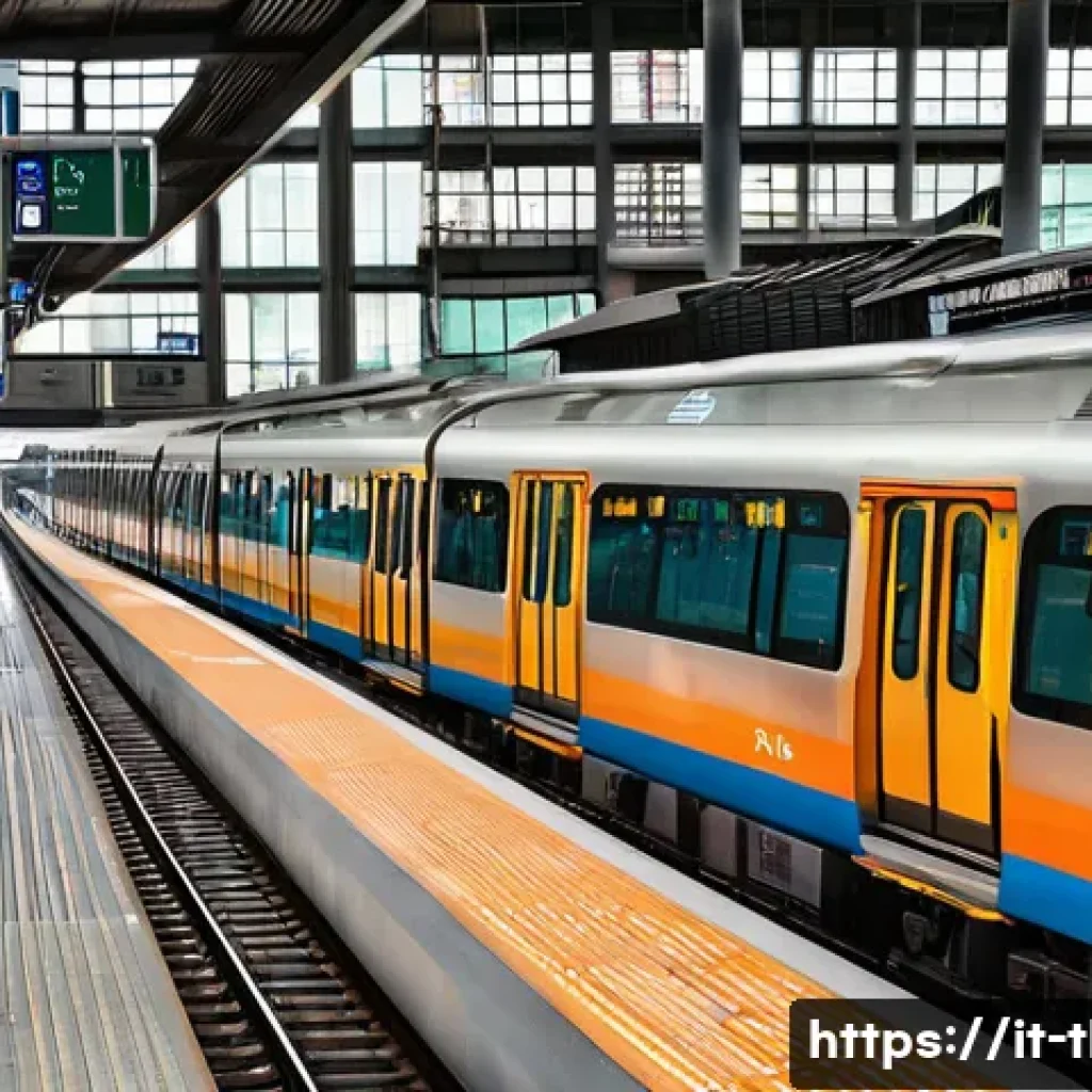 방콕 교통 이용법 - A bustling Bangkok BTS Skytrain station during rush hour, showcasing modern, clean platforms with cl...